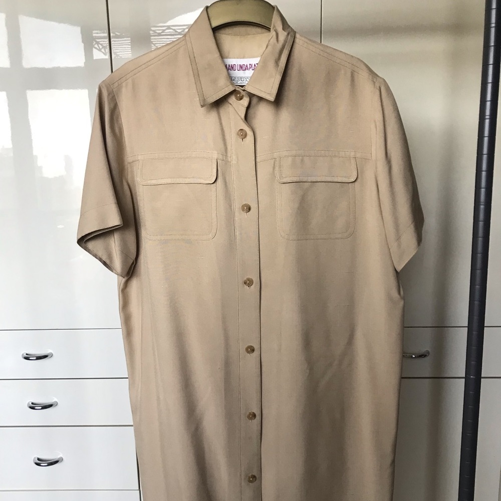 Tom and Linda Platt Beige Dress